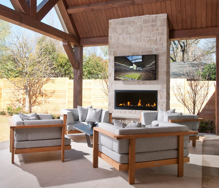 Winter outdoor patio